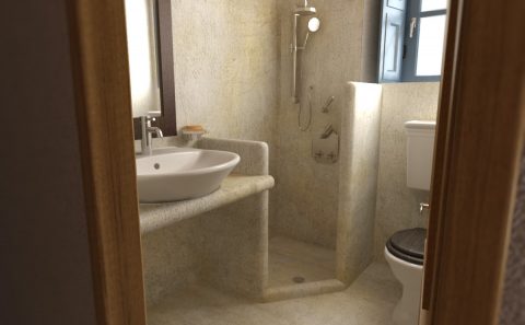 Τρισδιάστατη εικόνα πατιτο τουαλέτες νησιώτικου στιλ