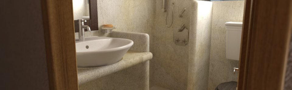 Τρισδιάστατη εικόνα πατιτο τουαλέτες νησιώτικου στιλ
