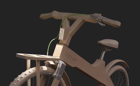 Εικονική προσομοίωση του ποδήλατου της Coco-mat με τα φώτα αναμένα